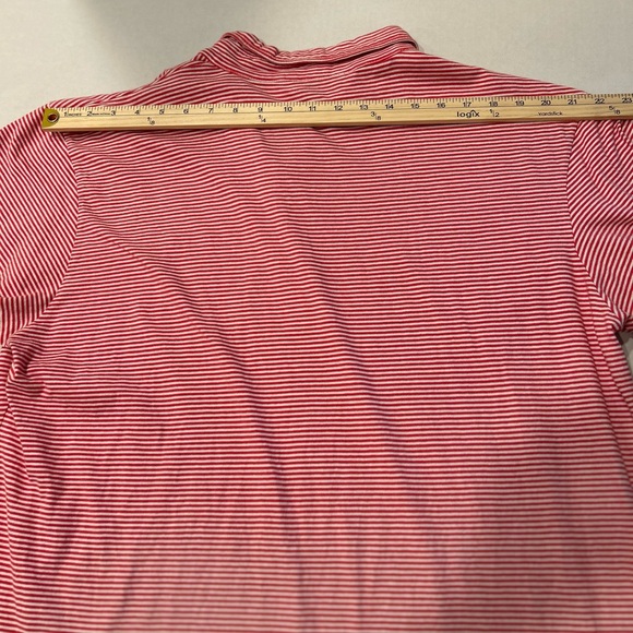 JOHNNIE-O Mens XL Red/White Stripe POLO Shirt 100% Cotton - Picture 10 of 11